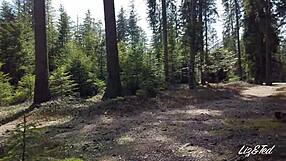 liz and ted are having wild sex in the forest