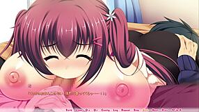 intense yuri paizuri scene with big tits in real eroge situation.