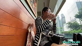 Plump asian takes it!