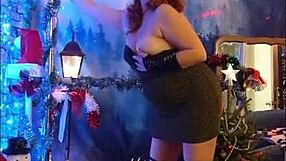 Redhead Steffi’s quite sensual strip tease as slutty hotwife