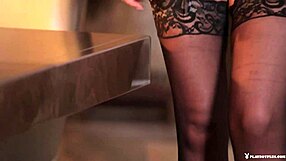 brunette playboy candace leilani strips and rips clothes