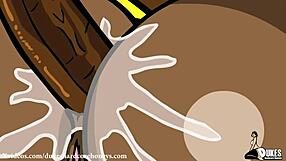 Hey, check out this big booty black BBW taking a huge cock up her ass in hardcore anime style.