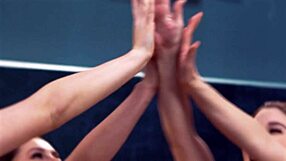 Hot blonde passionately fucks her naturally stacked ebony roommate she always had a crush on