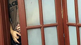 Cuckold Watches Neighbor Gagging on Big Cock Deepthroat in Dorm