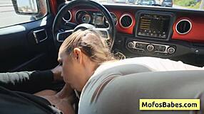Blonde teen 18+ slut chloe rose performs amazing wet blowjob on charles dera in the car and at home
