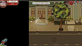 Fat curvy milf gives rough handjob to monster cock in taboo hentai game at gym.