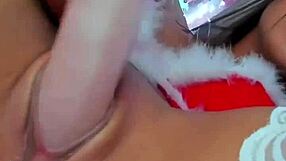 Perfectt33n intensely rams dildo in her fuckhole