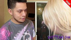 Blonde teen 18+ager blackmailed for smoking gets creampie.