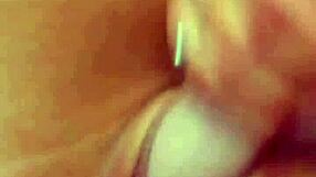 Perfectt33n intensely rams dildo in her fuckhole