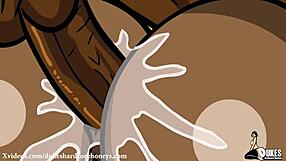 Hey, check out this big booty black BBW taking a huge cock up her ass in hardcore anime style.