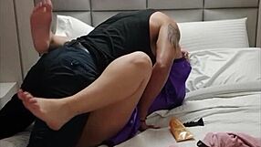 first toy in her ass, she loves anal