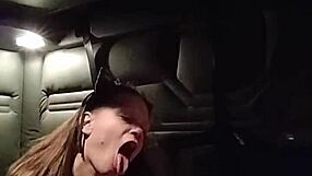 kitty gives intense blowjob with buttplug