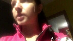 Skinny blonde teen waits for visa in st petersburg public spot.