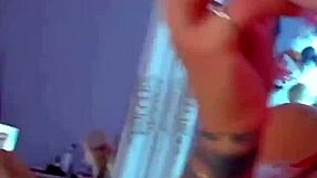 Perfectt33n intensely rams dildo in her fuckhole