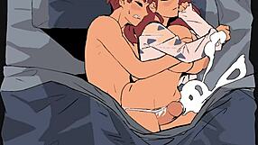 Fat curvy milf gives rough handjob to monster cock in taboo hentai game at gym.