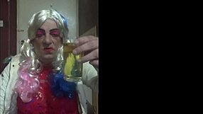 Bisexual crossdresser enjoys tasting his own piss