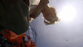 samantha rone masturbates underwater in pool, nude and solo.