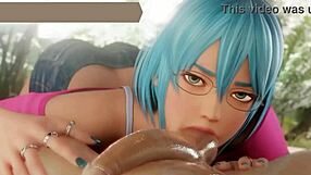 Game characters with gorgeous curves licking pussy