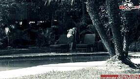 Busty Blonde Slut Seduced By Pool For Outdoor Sex With Big Cock