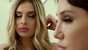 Trans Lena Moon Barebacked Hard by Two Tgirls in Stockings