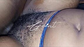 Intense close up of passionate hairy sex in missionary position with dripping wet pussy