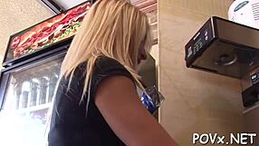 Barely Legal Teen Sucks Cock Before Rough Tight Pussy Fucking.