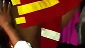 Latino stripper performs at a Venezuelan party event.