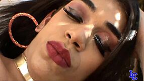 Hot transex showing off excited and cumming in boy's mouth