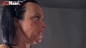 European babes get oral pleasure while they wear fishnets