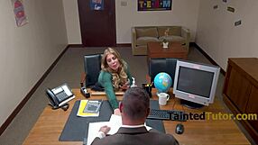 Slutty student's stepmom throws herself at the principal