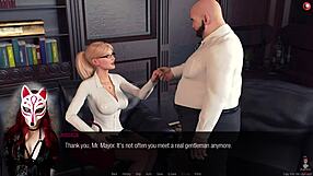 I watch the news reporter in stockings on the street.