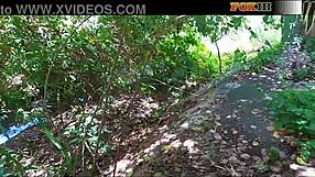 Pov blowjob and handjob in public park till cum in mouth!