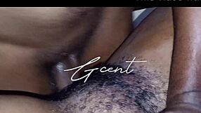 Intense close up of passionate hairy sex in missionary position with dripping wet pussy