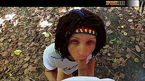 Pov blowjob and handjob in public park till cum in mouth!