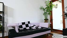 arab milf cali lee gets horny and gives her stepson alex jett a tasty blowjob, swallowing all his cum