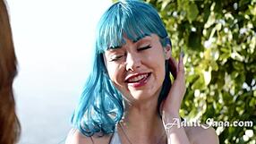 Asian brunette licks shaved pussy in friendship