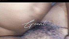 Intense close up of passionate hairy sex in missionary position with dripping wet pussy