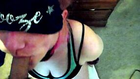 A naked amateur couple tries bondage and domination with deep throat gag