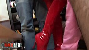 Watch this small blonde get deepthroat and double penetration in a crazy threesome