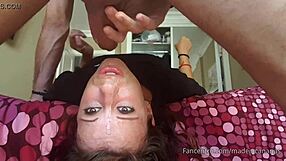 Horny babe begs for mouth fuck!