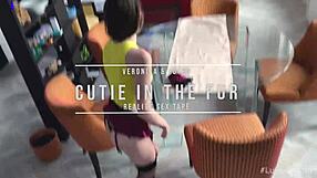 A young shy teen skips class to experience her first porn with big cock blowjob.