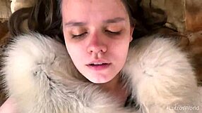 A young shy teen skips class to experience her first porn with big cock blowjob.