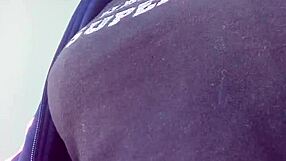 Smoking Fetish: Blonde Model Nudes Sexy Tits In Erotic Pose.