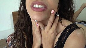 latina brunette in lingerie rides and swallows in doggystyle!