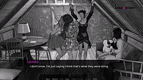 Is nurse cora giving lemon to john in group sex?