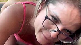 Feeling horny, blonde amateur gives passionate deep throat to uber driver in traffic.