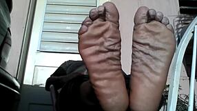Bear Black Master Shows Big Feet After Work, Needs Slave