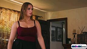 Busty brunette chick facesits her girlfriend in snow