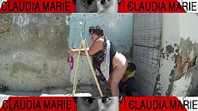 I take off her panties and give her a good treat against the wall