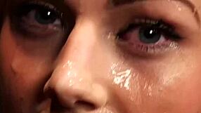 Unusual Hottie Receives Cumshot Facial and Bukkake in POV Blowbang